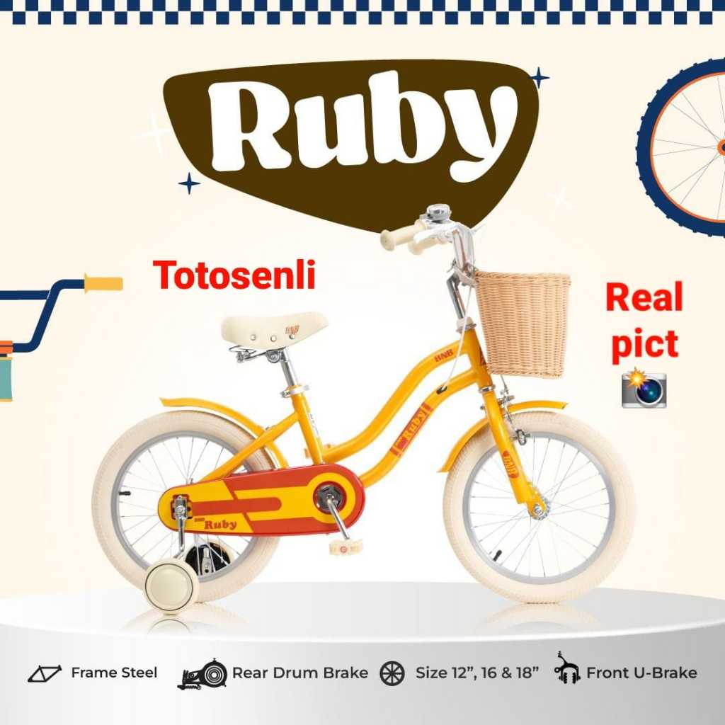SEPEDA ANAK 18 INCH RUBBY BY BNB BIKE SEPEDA ANAK PEREMPUAN