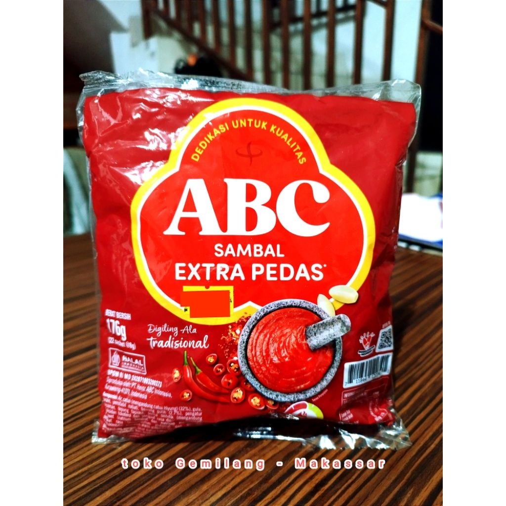 

ABC sambal extra pedas sachet pak isi 22 sachet @ 8 gr (176 gr)