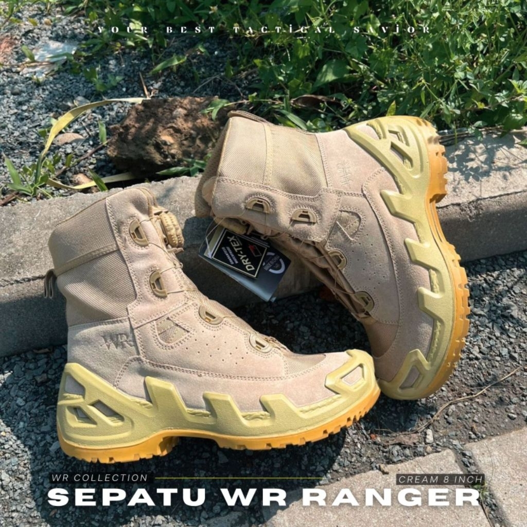 Sepatu PDL Tactikal boots 8inch Tali putar WR RANGER gurun import