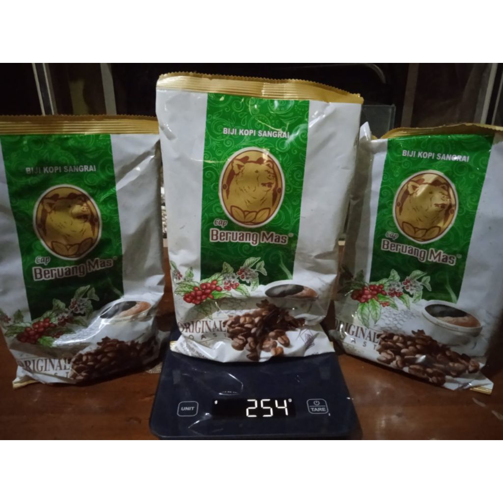 Biji Kopi Sangrai Cap Beruang Mas 250gr.