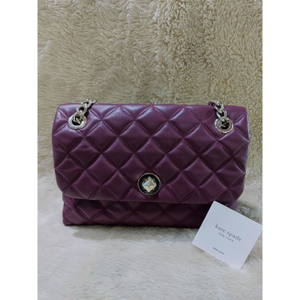 PRELOVED KS NATALIA MEDIUM FLAP SHOULDER BAG CHERRYWOOD