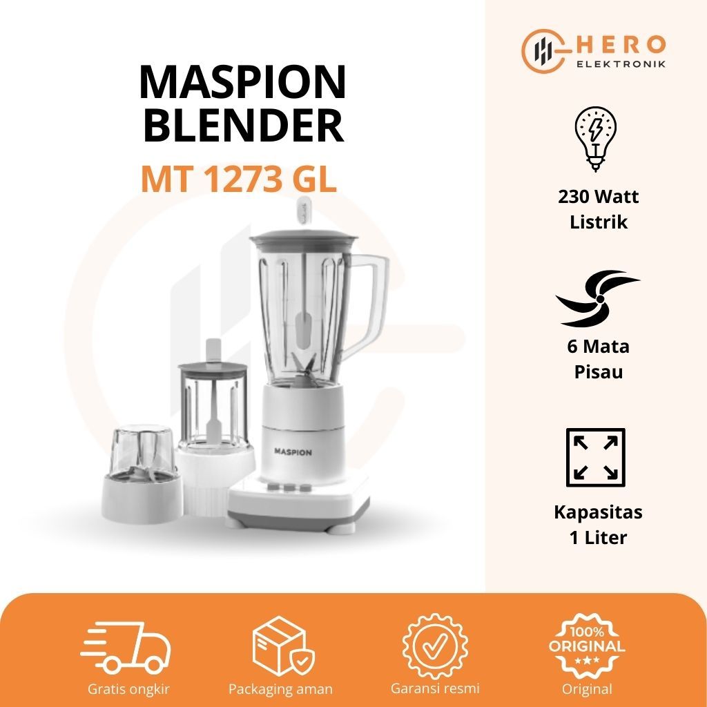 Blender MT 1273 GL Maspion Kaca / Blender Maspion Kaca 3 In 1
