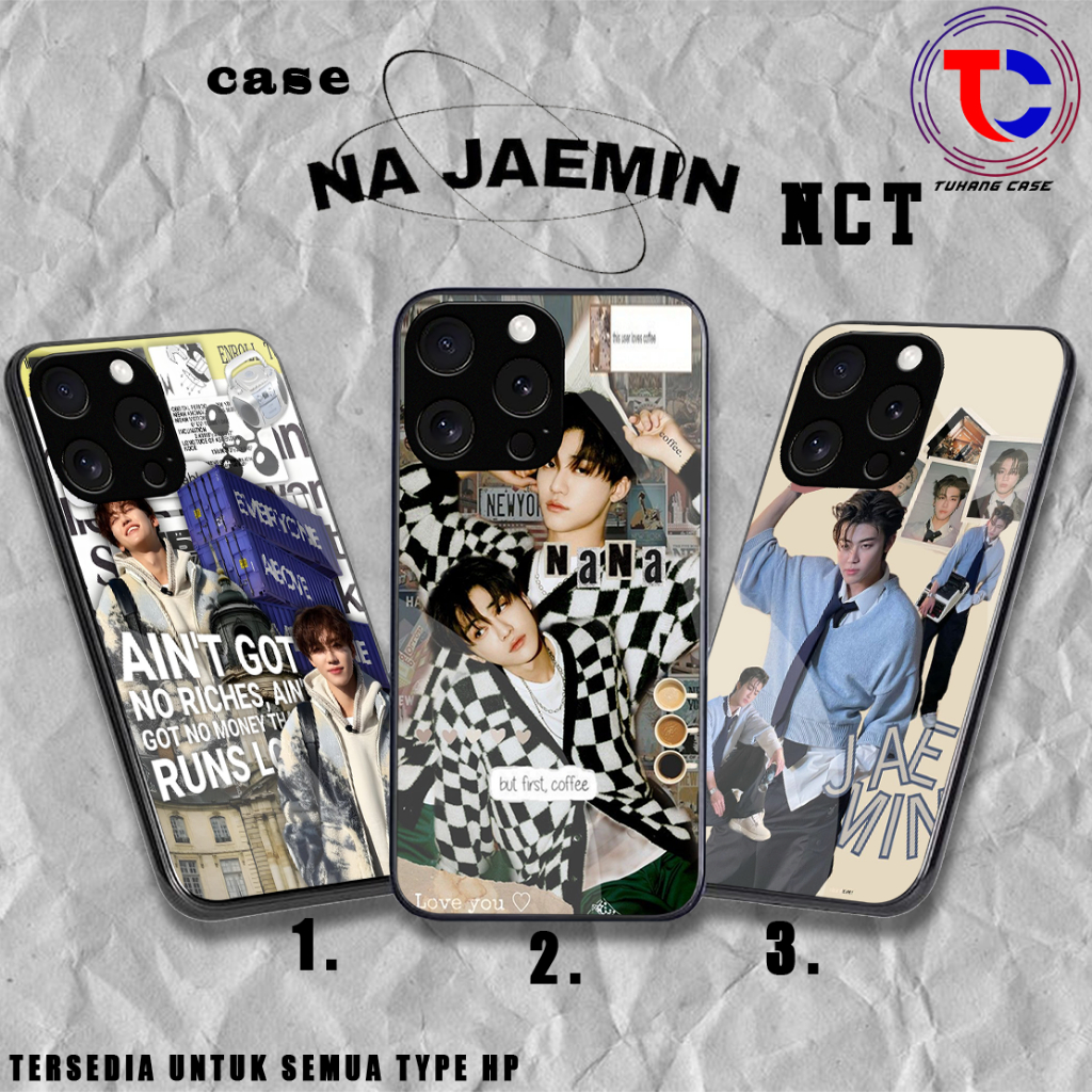 Softcase Glass Jaemin  - Softcase Glossy - Softcase Kaca  Iphone samsung xiaomi redmi oppo itel vivo