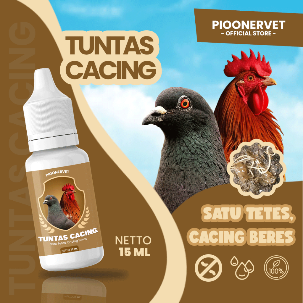 PIOONERVET - Tuntas Cacing Obat Cacing Ayam & Burung Gelang Pita Kremi