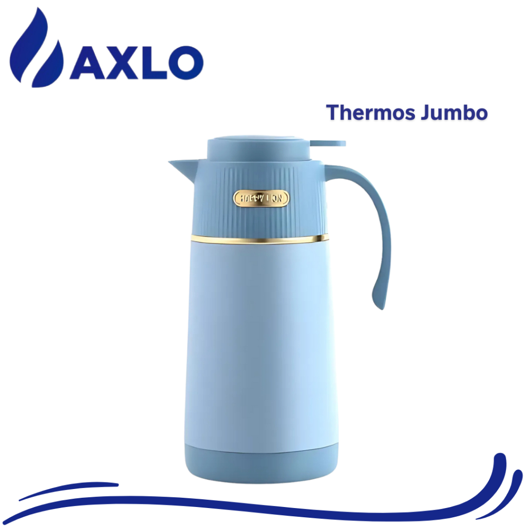 TERMOS AIR PANAS KACA LUAR PLASTIK TAHAN PANAS DINGIN WATER JUG 1 LITER BESAR JUMBO 8101 Vacuum