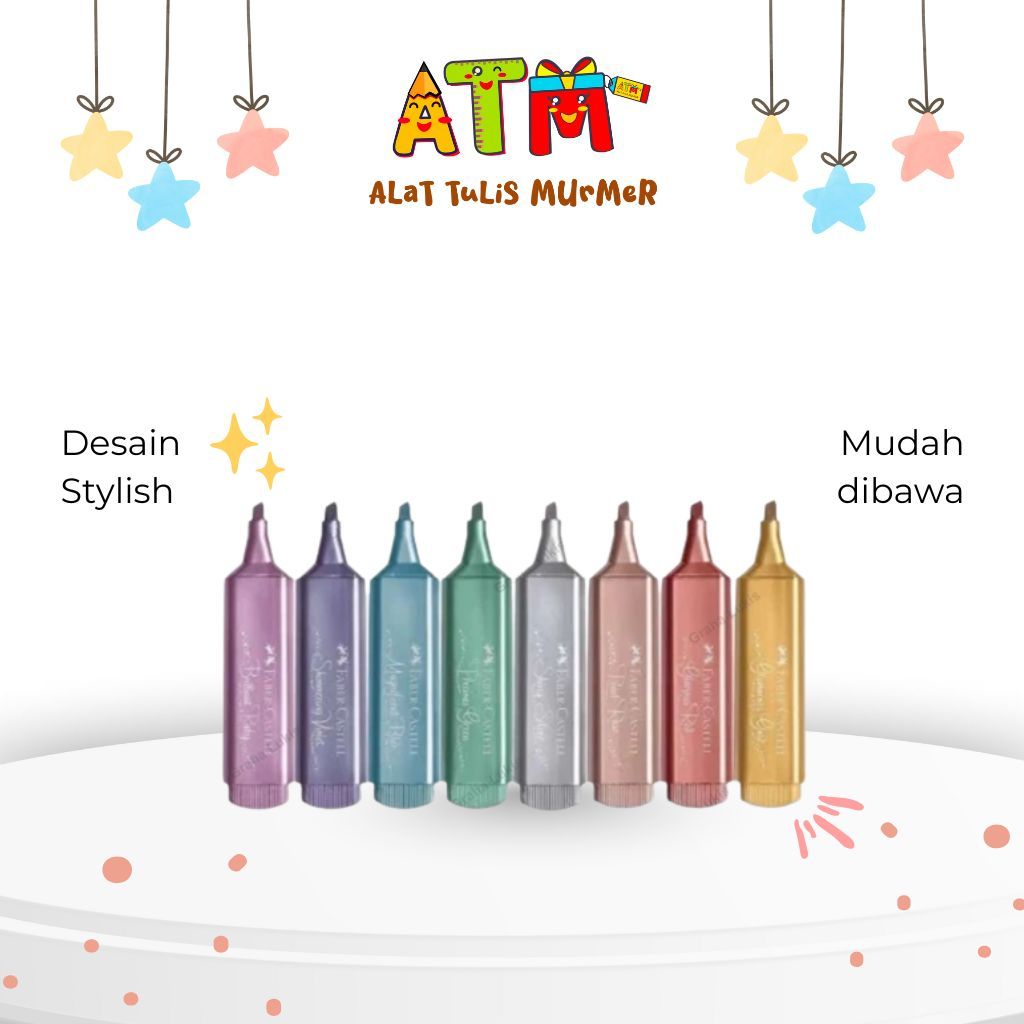 

Stabilo Faber Castell/Textliner Metallic/Faber Castel Textliner 46 Metallic Pearl Rose,Precious Green, Magnificent Blue, Glamorous Gold, Shiny Silver, Shimmering Violet, Brilliant Ruby