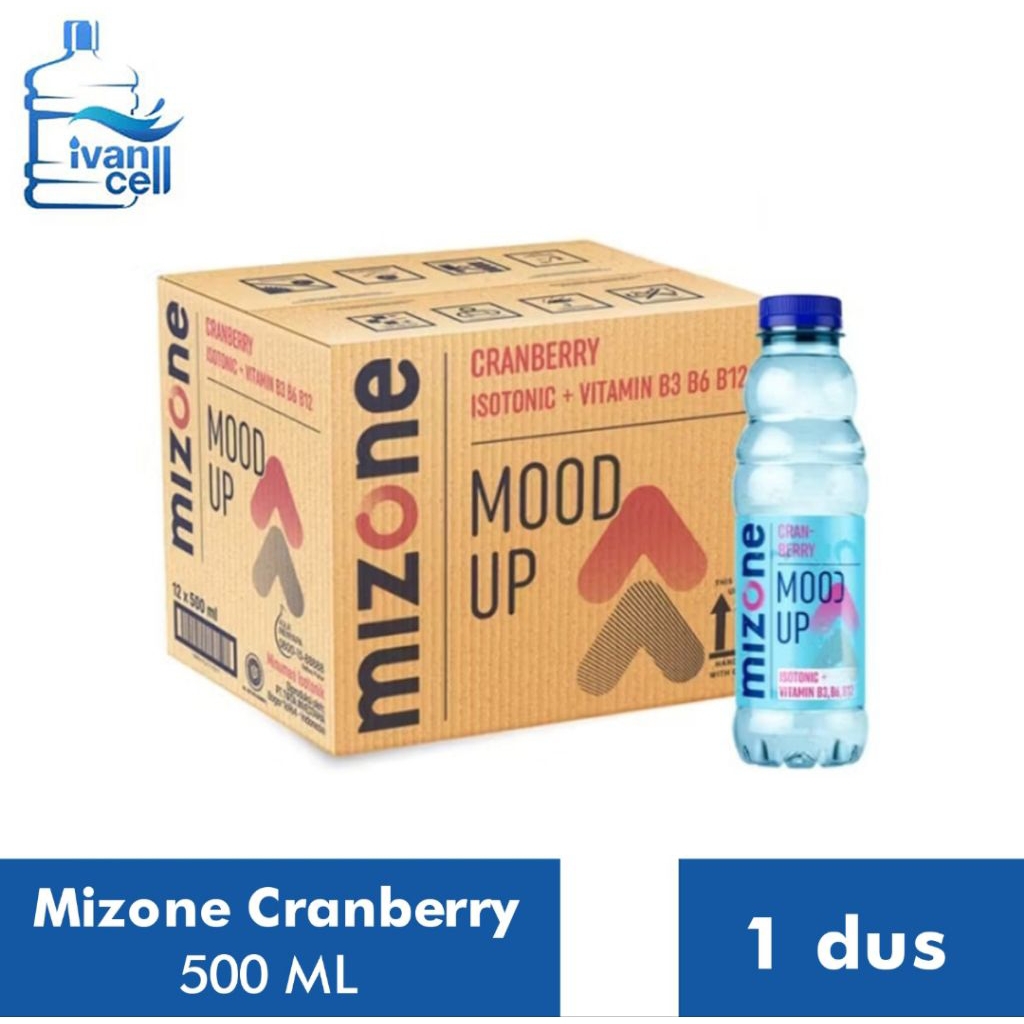 

⚡INSTANT⚡(1 DUS)Mizone Cranberry 500 ML isi (12 BOTOL) - ORIGINAL 100%