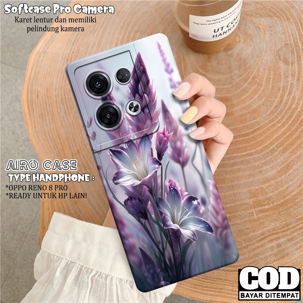 Case Oppo Reno 8 pro Terbaru - Softcase Oppo Reno 8 pro - Fashion Case BUNGA - Casing Oppo Reno 8 pr