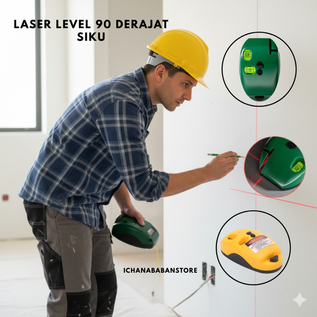 Waterpas Digital Alat Ukur Siku Kelurusan Lantai Permukaan Sudut | Laser Portabel Laser 90 Derajat