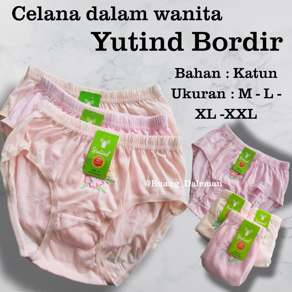 (GROSIR) CELANA DALAM YUTIND SABLON/BORDIR , CELANA DALAM WANITA , CELANA DALAMDEWASA
