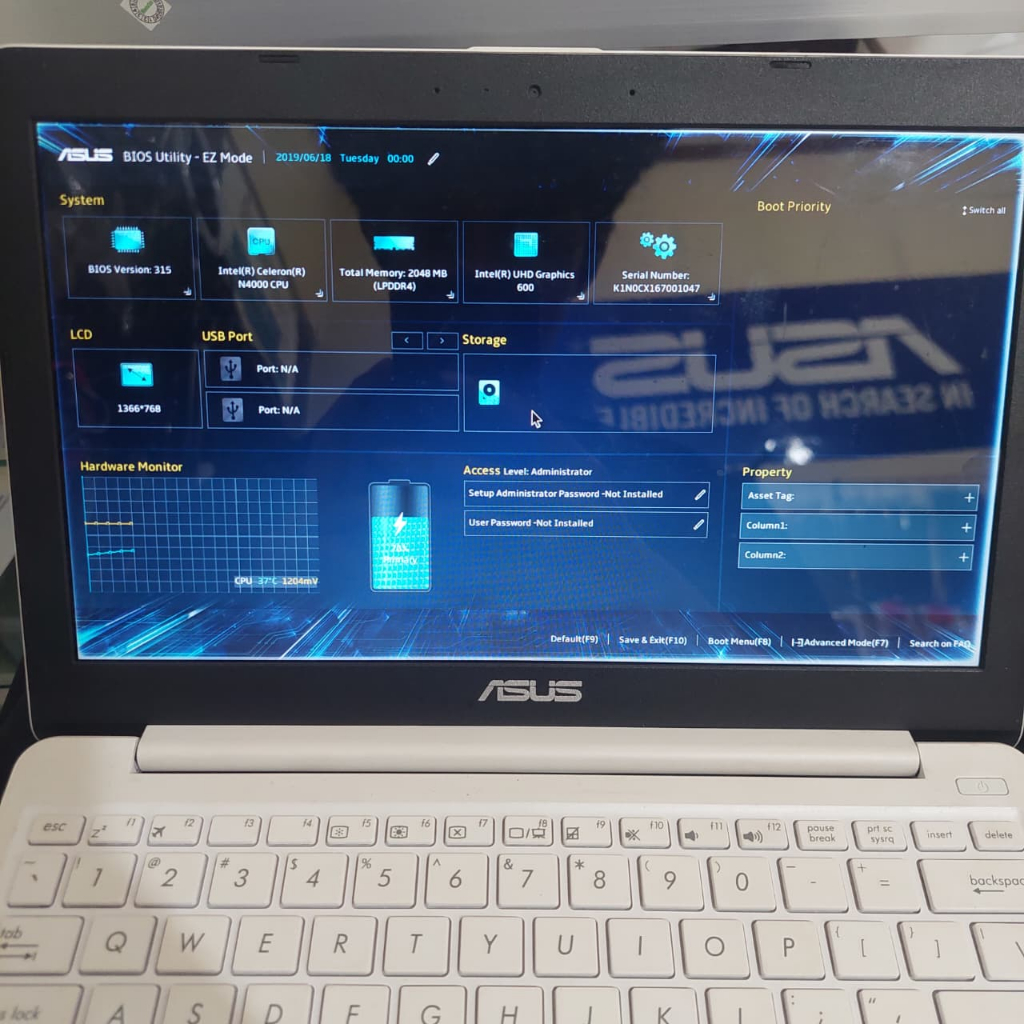 MAINBOARD NOTEBOOK ASUS E203MAH INTEL CELERON N4000 RAM 4GB