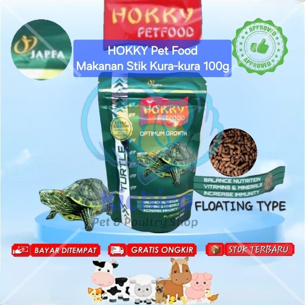 Hokky Pet Food Isi 100 Gram Japfa Makanan Kura - Kura Berbentuk Stik