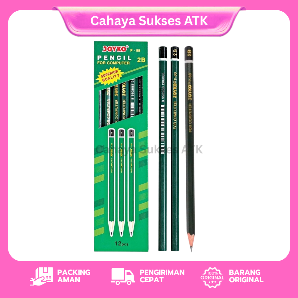 

Joyko Pensil P-88 2B – Pensil Ujian / Sekolah / Anak (Pack 12 Pcs)