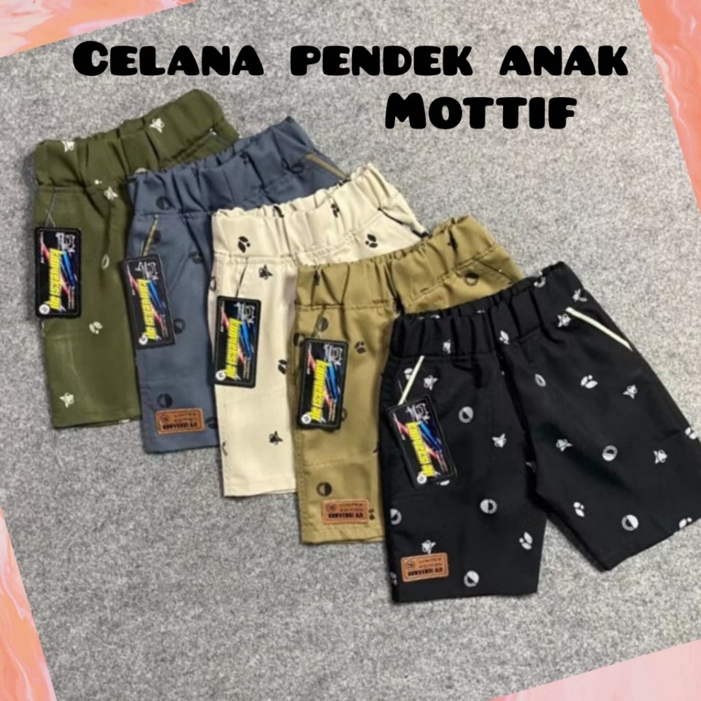Celana Pendek Anak Laki-laki Chinos Motif Printing