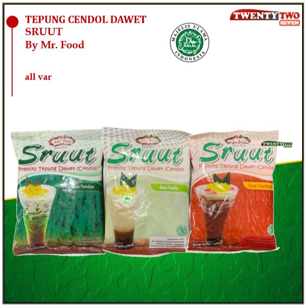 

[12 X]Sruut Tepung Cendol Dawet Pandan, Framboze , Vanilla 100gr