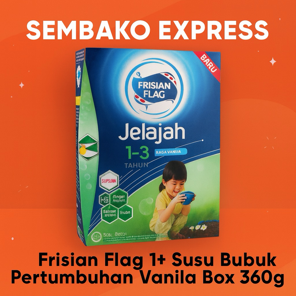 

Frisian Flag Jelajah 1+ Susu Bubuk Vanila 360g – Nutrisi Lengkap untuk Anak Usia 1–3 Tahun