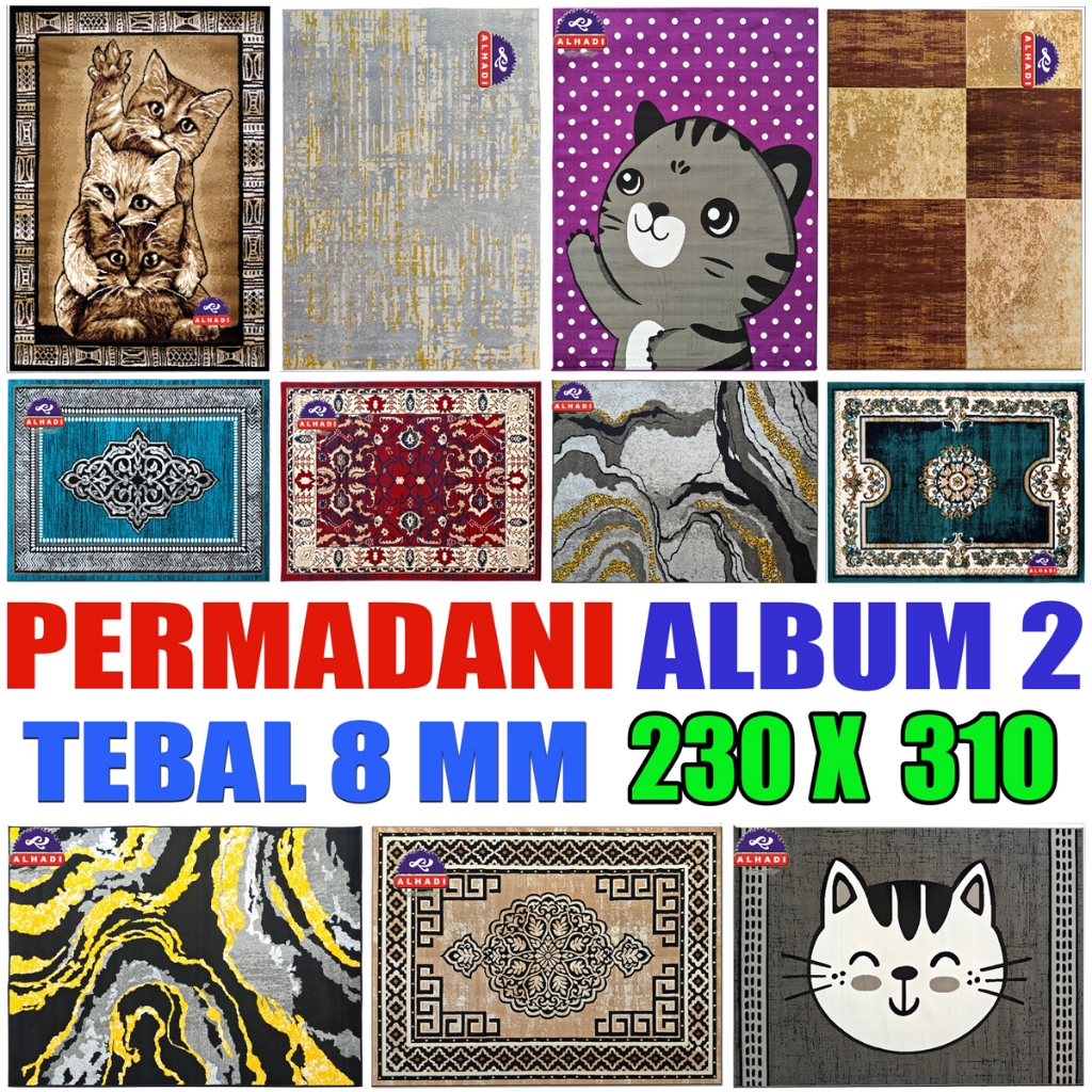 Alhadi Permadani 230 x 310cm Tebal 8mm Karpet Lantai Shabel Mobel Afbel Abstrak Modern Klasik 2
