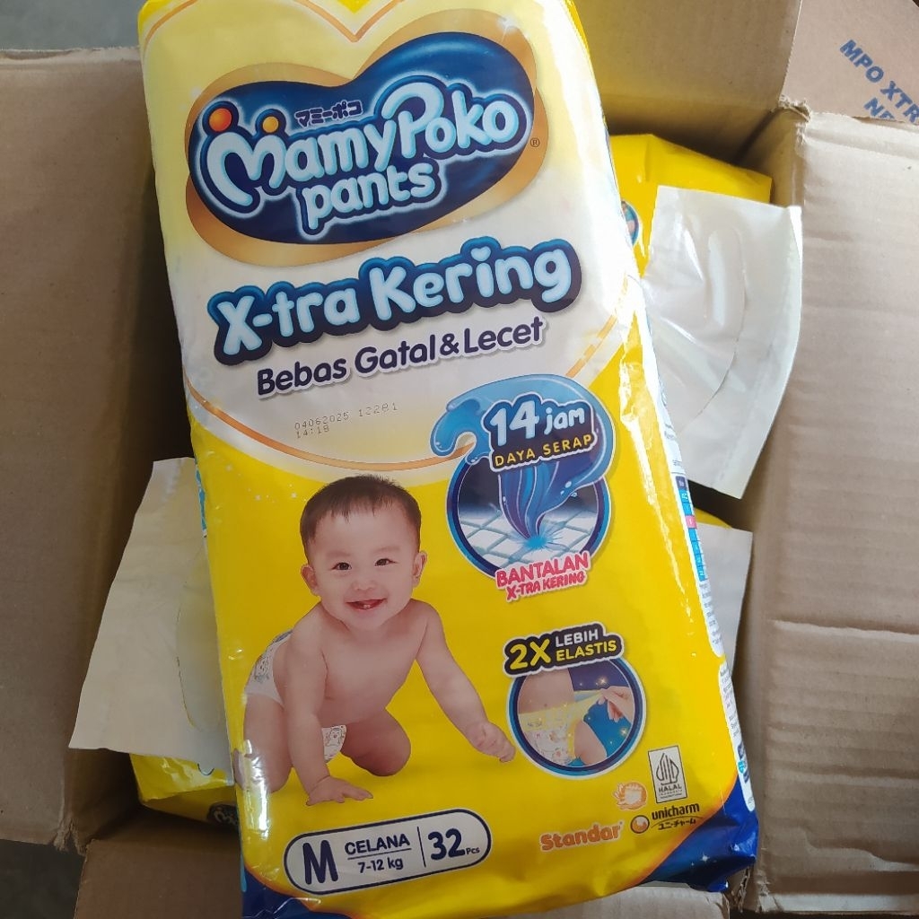 MamyPoko Pants Xtra Kering Pampers Popok Bayi NBS44 S38 M32 L28