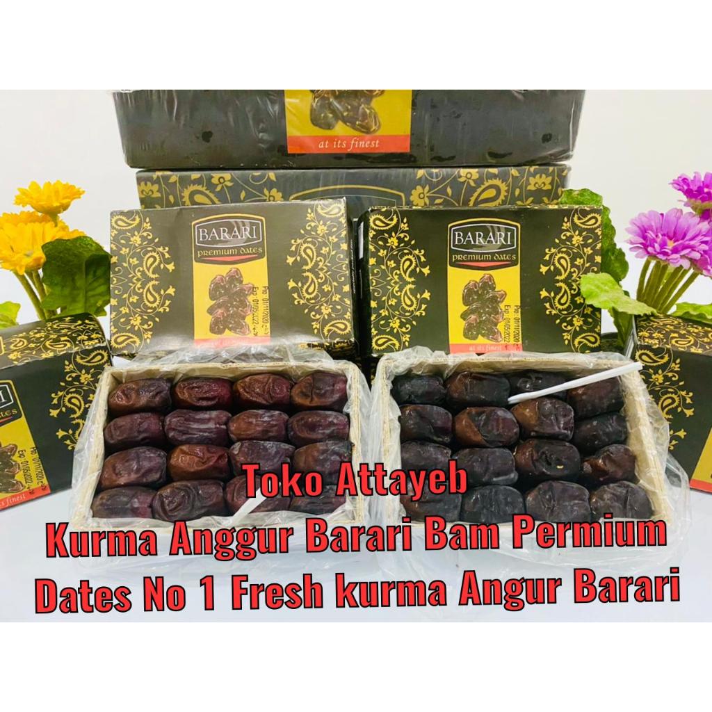 

Kurma Bam Barari 600gr Fresh kurma Anggur THINWALL Barari Permium kurma Bam Angur { Exp 2026 } KEMASAN BARU TEPAK