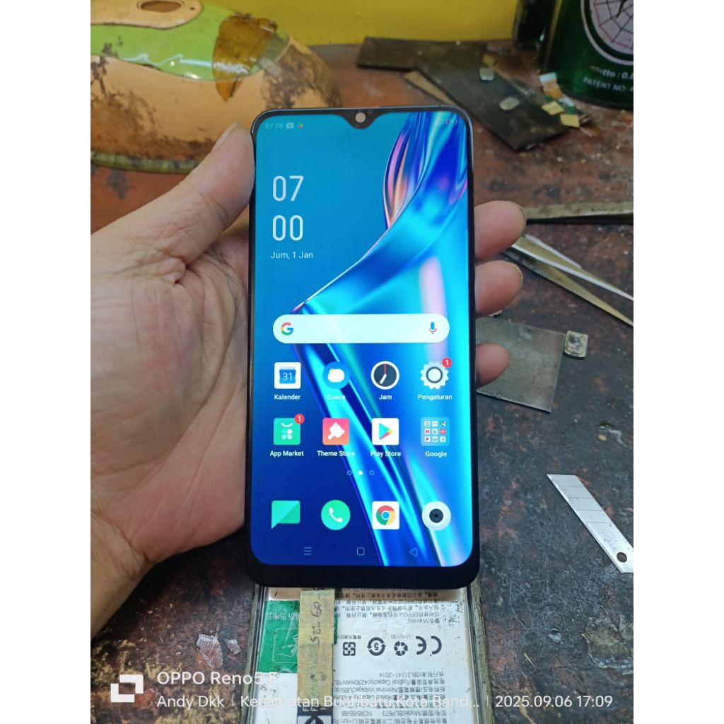 LCD OPPO A5S Original copotan hasil repair Jumperan