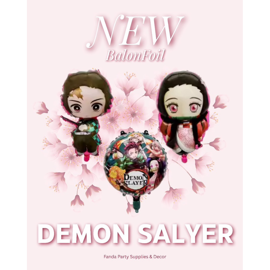Balon Foil Anime Demon Slayer Karakter Tanjiro & Nezuko Untuk Pesta Ulang Tahun
