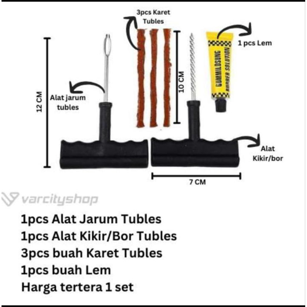 F23 Alat Tambal Ban Tubeless Set Tubless Tambal Ban Mobil Ban Mobil
