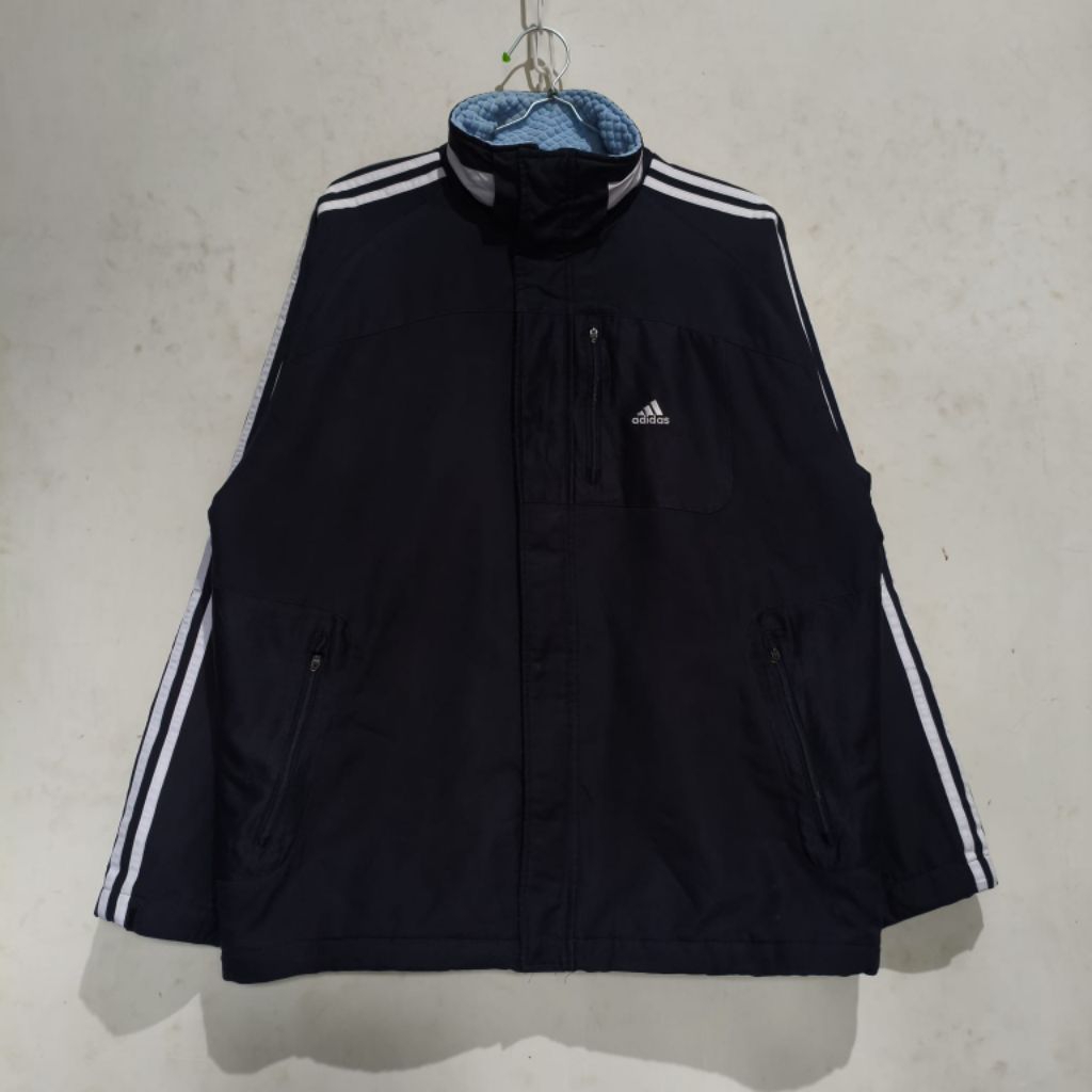 jual tractop adidas bulang hitam setrip putih