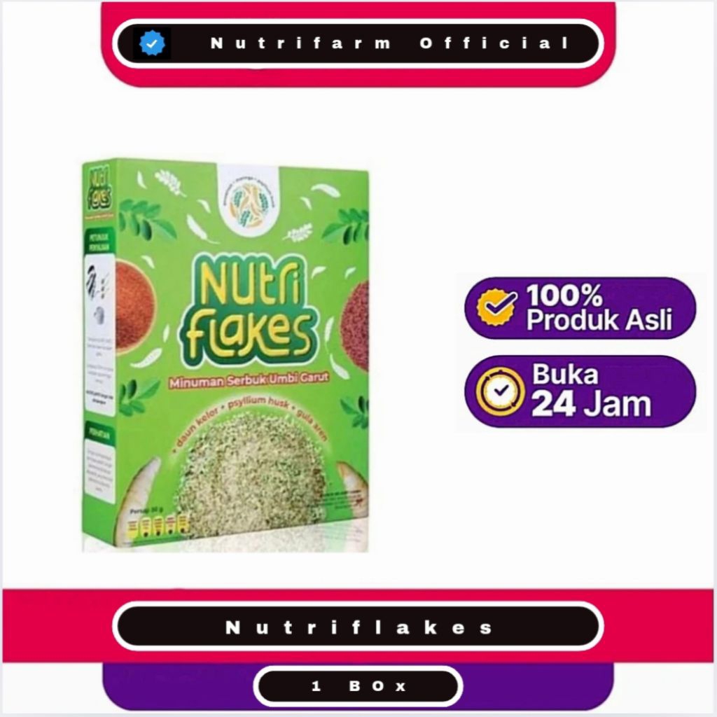 

Nutriflakes Sereal Umbi Garut Suplemen Membantu Mengatasi Asam Lambung Dan Gerd Asli Original BPOM - 1 BOX