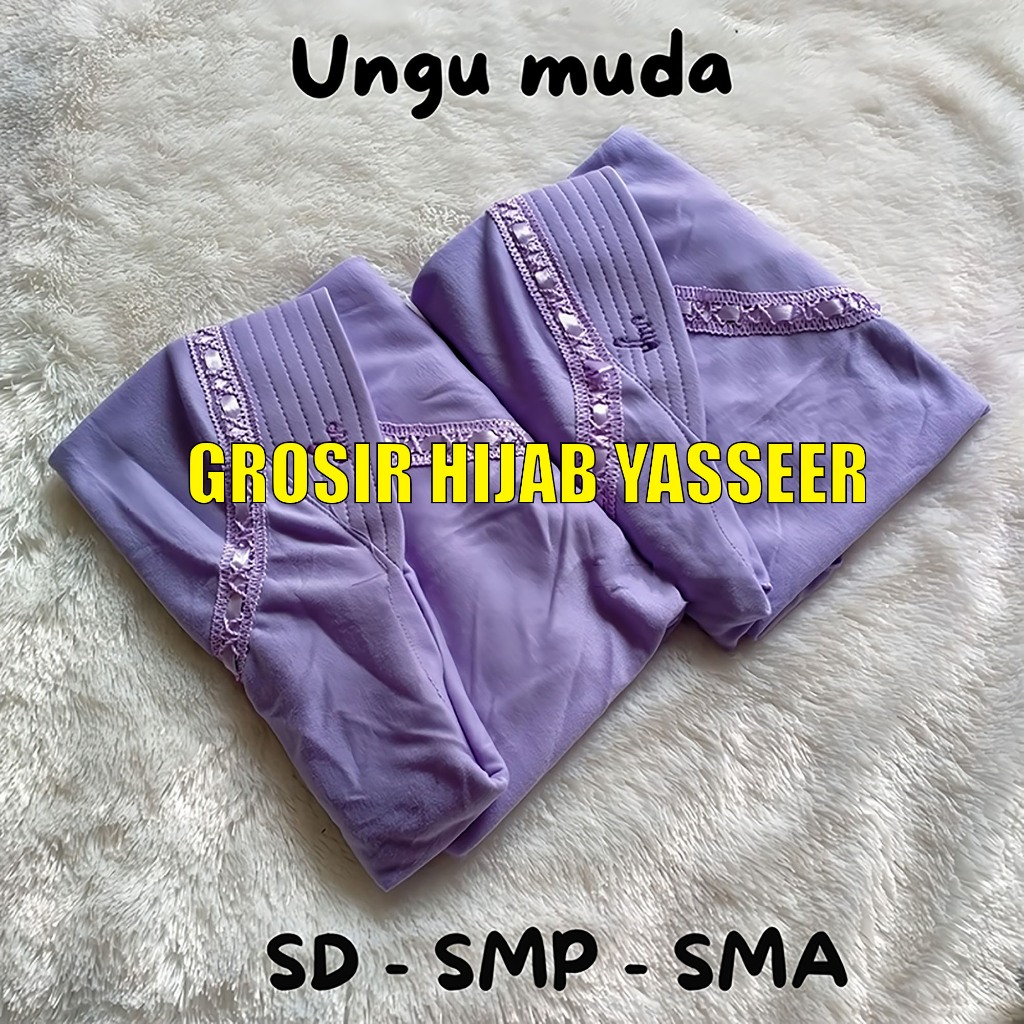 Jilbab Anak Rabbani Lilac Nyaman Adem Premium / Kerudung Sekolah anak Rabbani warna lilac ungu muda 