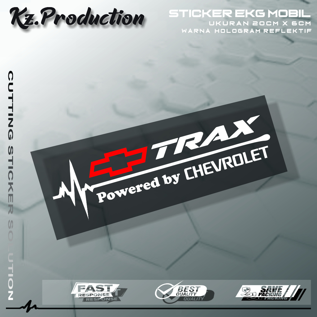 Sticker Cutting Kaca Mobil Chevrolet Trax Motif Detak Jantung EKG Mobil Chevrolet