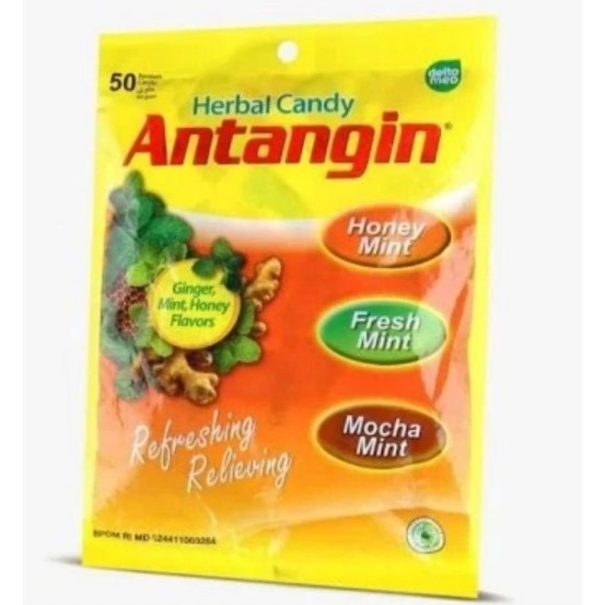 

Antangin Permen Pelega Tenggorokan / Herbal Sachet Mint isi 50 pcs @100gr