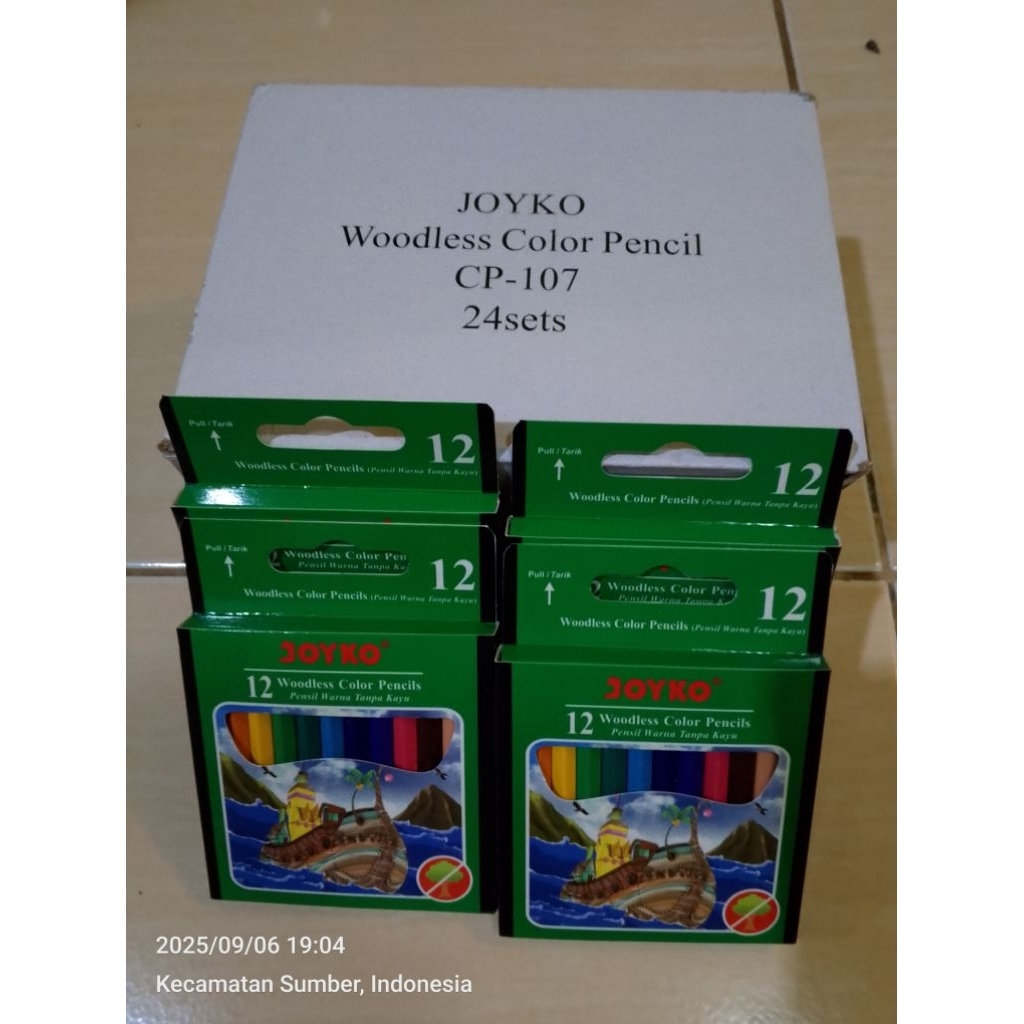 

paling murah harga grosir per box isi 24 pak pensil warna joyko isi 12