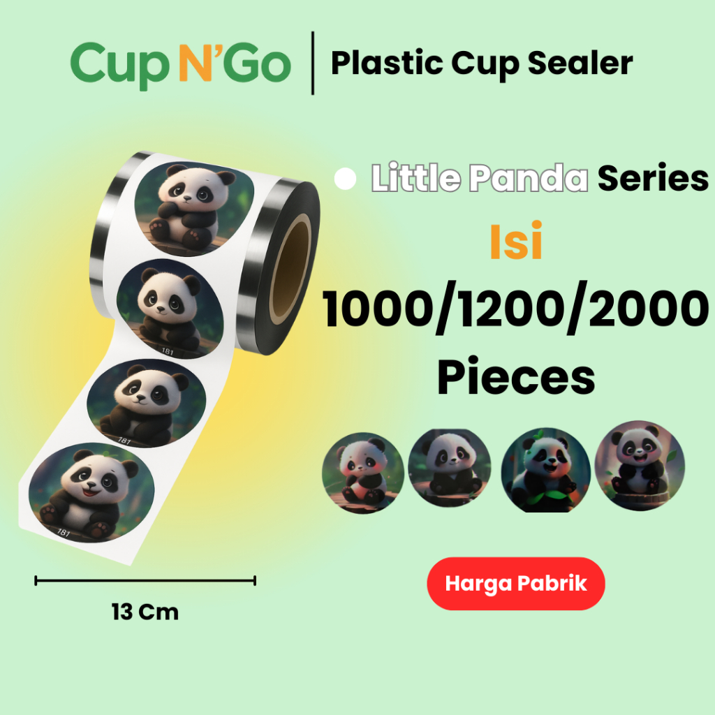 Plastik Lid Cup Sealer | Plastik Seal Cup | Tutup Gelas [PANDA] | Tutup Segel Gelas Minuman | Tutup 