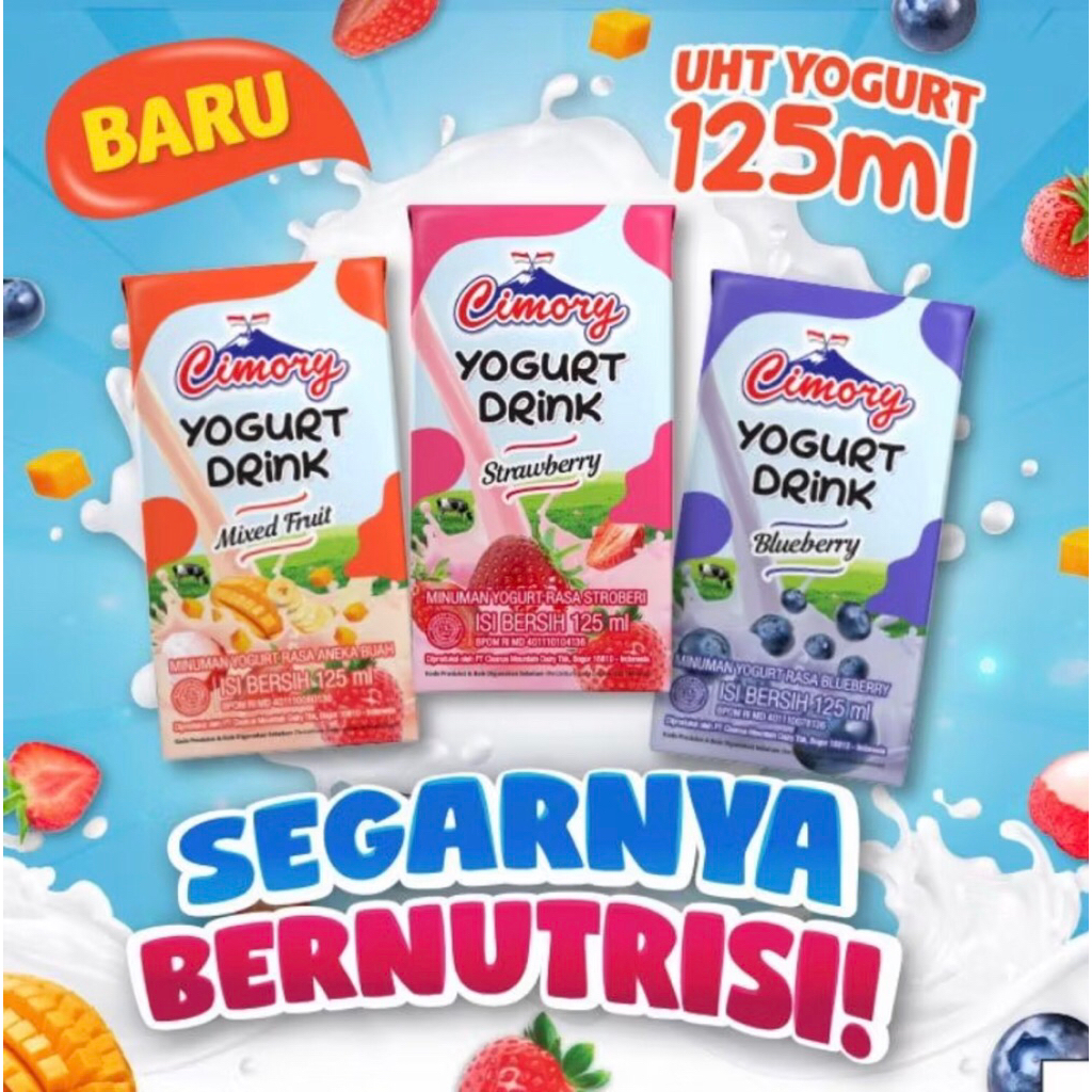 

Yogurt Drink Rasa Blueberry Rasa Stawberry Rasa Mixfruit 1 Dus isi 40 pcs @125 ml