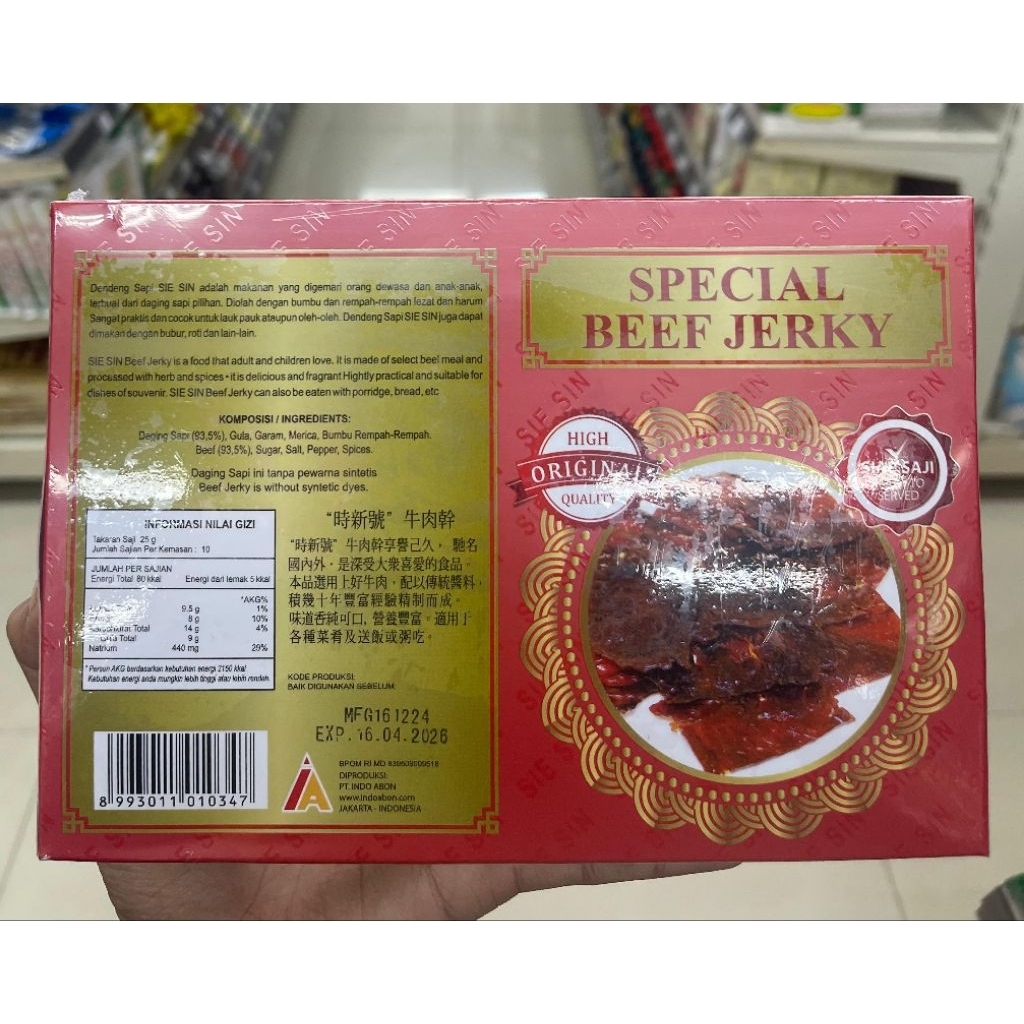 

Dendeng Sapi Spesial Siap Saji Sie Sin 250 Grm
