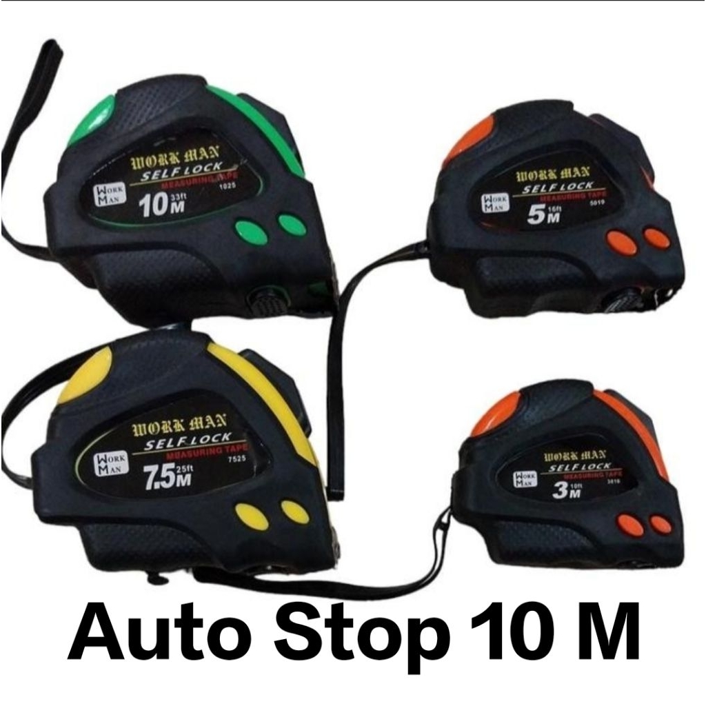 

WORKMAN - Meteran Auto Stop 10m / Meteran Karet Autostop 10m