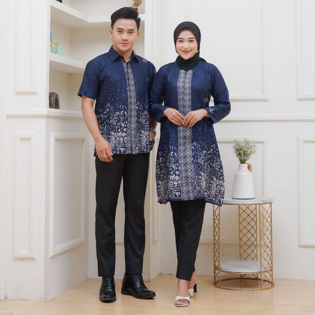 Batik Couple, Batik Pria dan Wanita, Tersedia Batik Lengan Panjang dan Pendek, Tunik kombinasi dan B