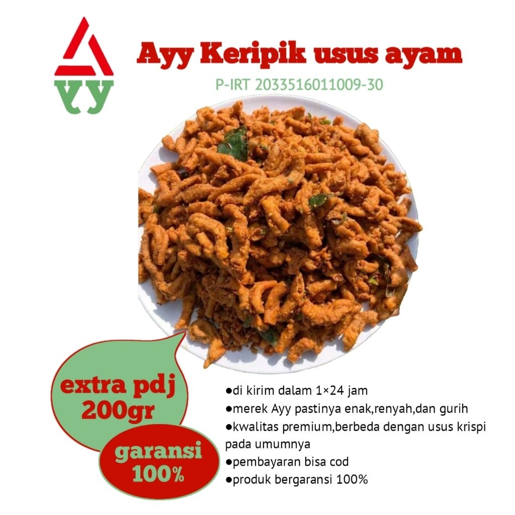 

ayy keripik usus ayam extra pedas daun jeruk 200gr - Ayy official