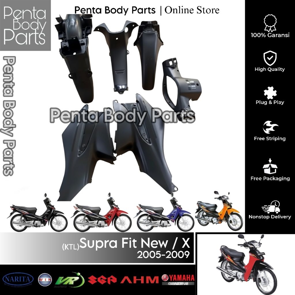Full Set Cover Body Kasar Supra Fit New / X (KTL) - Ful Bodi Kasar Honda Supra Fit New X S 2005-2009