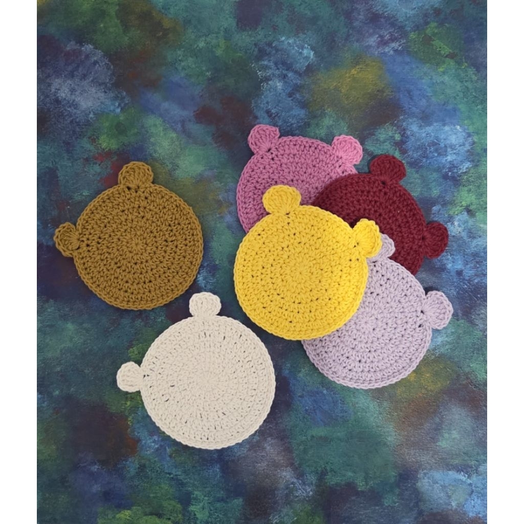 Coaster Beruang Rajut | Bear Coaster Crochet