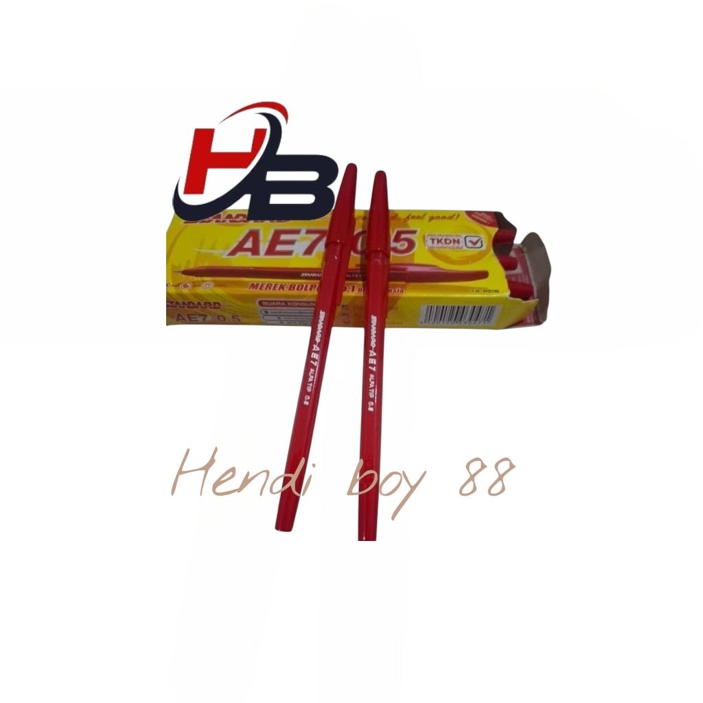 

Pen standar AE 7 0.5 warna merah (harga per pcs)