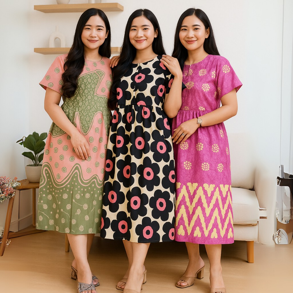 Daster Chibi Rayon Daster Tali Kancing Depan Busui Friendly Daster Remaja Kekinian