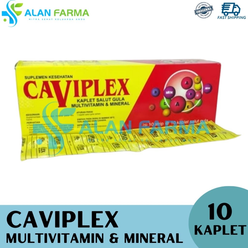 Caviplex Kaplet Strip isi 10 | Caviplex Tablet | Multivitamin dan Mineral | Vitamin