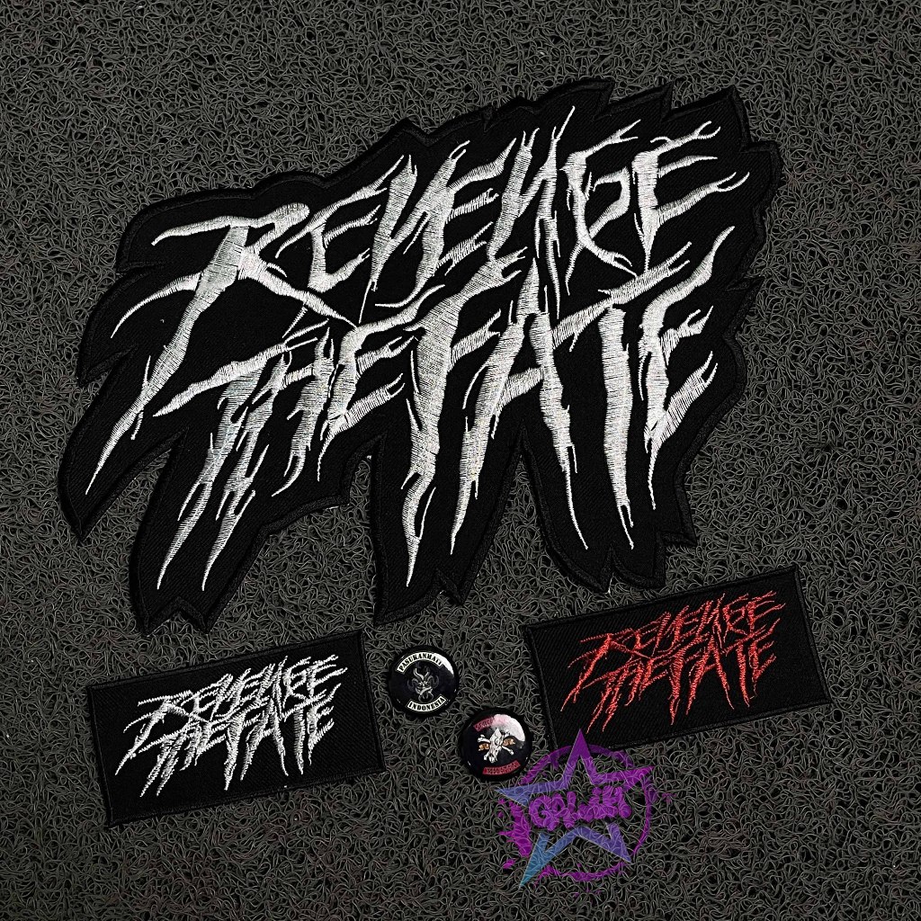 Backpatch Revenge The Fate Emblem Punggung Punk Tempelan Jaket Jeans Bordir Besar Motif Band Metal
