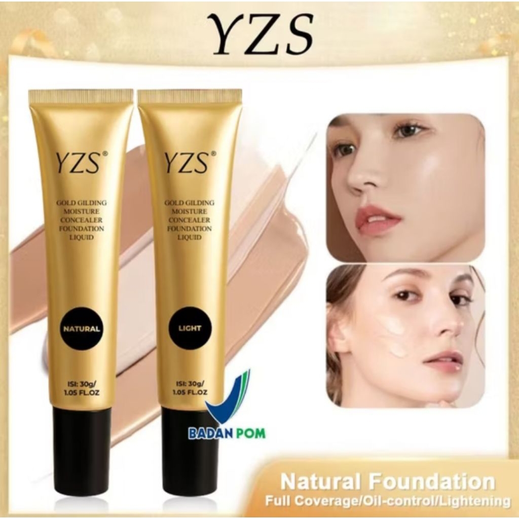 BPOM YZS Concealer Liquid Foundation Pelembab Make Up Dasar Foundation