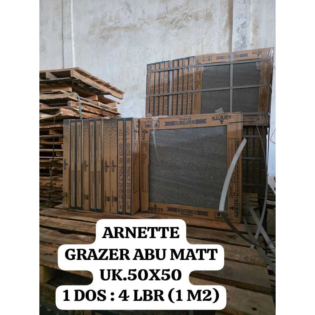 INDUSTRIAL SERIES GRAZZER HITAM GREY UK.50X50 MATT KASAR MOTIF KERAMIK LANTAI DINDING CENTURION ARNE