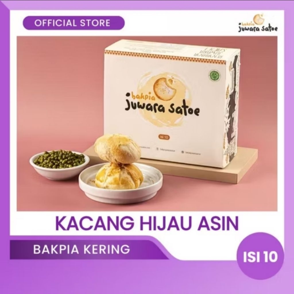 

Bakpia Kering Kacang Hijau Asin Juwara isi 10