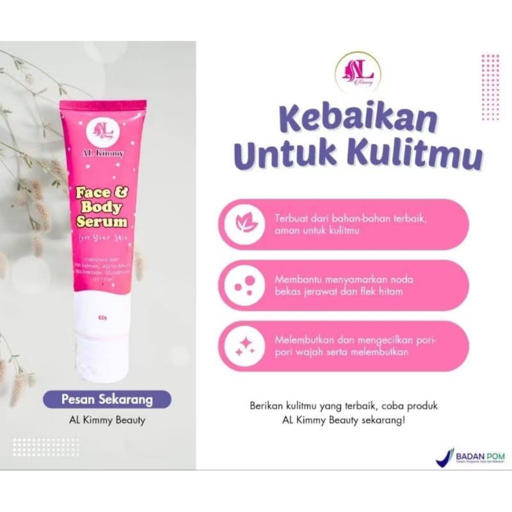Al Kimmy Beauty Brightening Face & Body Serum Love Your Skin 100gr travel size