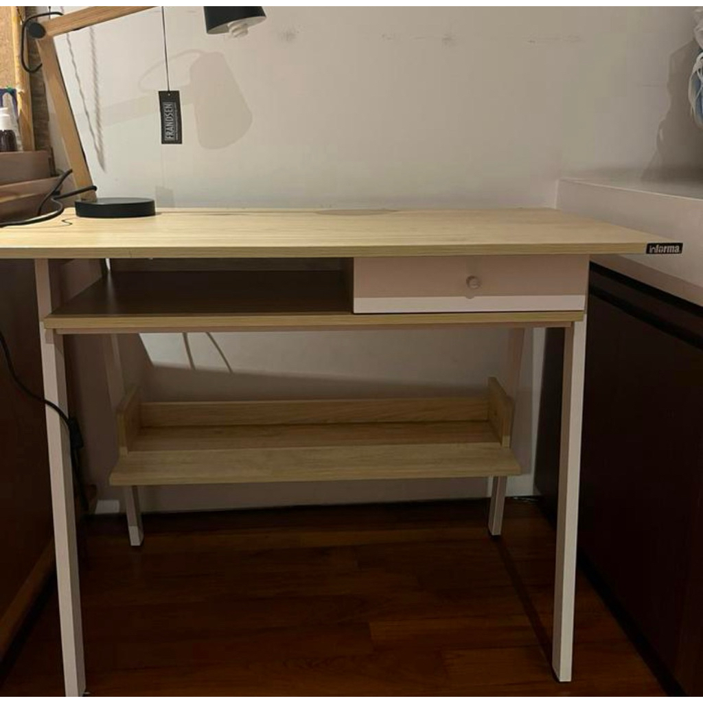 Meja belajar informa preloved 60x 100 / meja belajar kayu jati