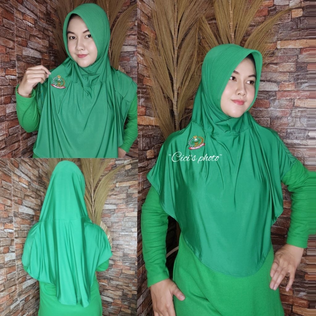 Jilbab pso persit hijau logo sesuai mupus